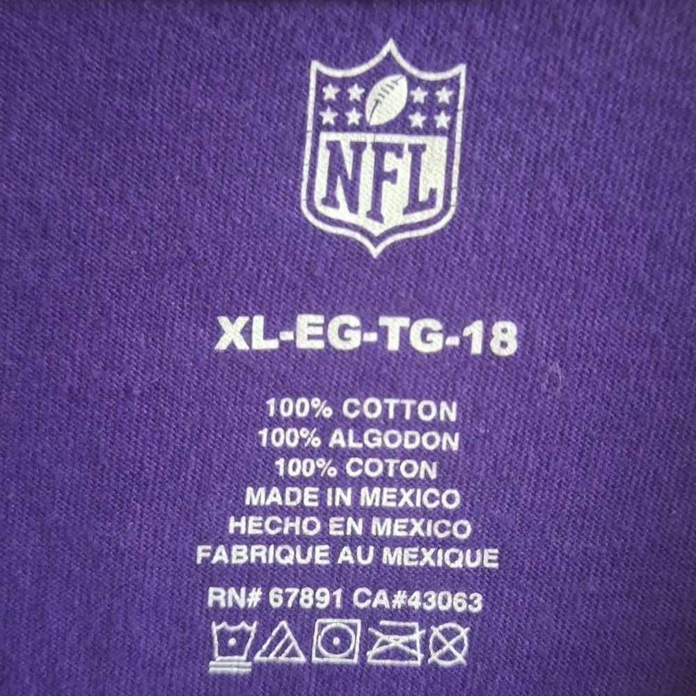 Baltimore Ravens Youth Purple Long Sleeve Shirt Size XL - Picture 5 of 5